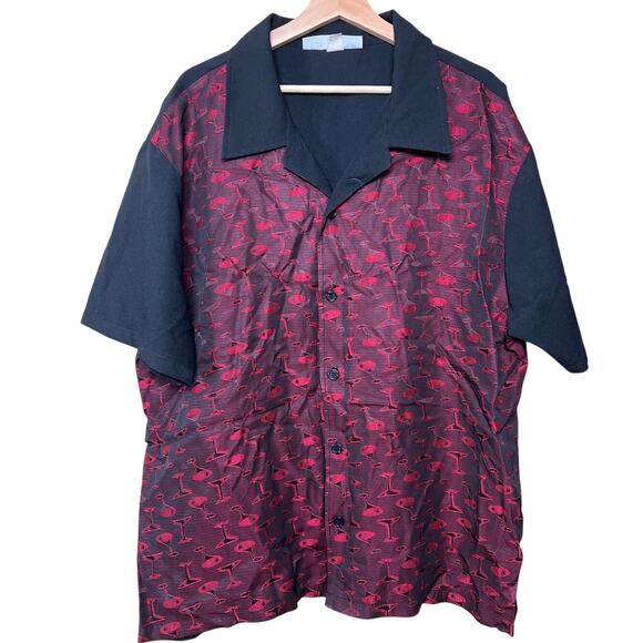 Vintage Nine Deep Clothing Cocktails Shiny Button Down *DImensions in Picture* - Picture 1 of 5